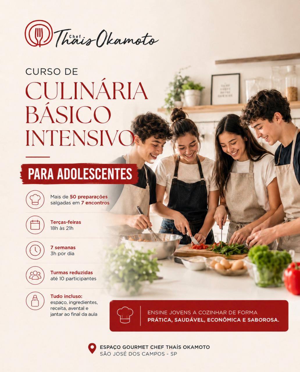 Curso de Culinária Básico Intensivo para Adolescentes – Chef Thaís Okamoto