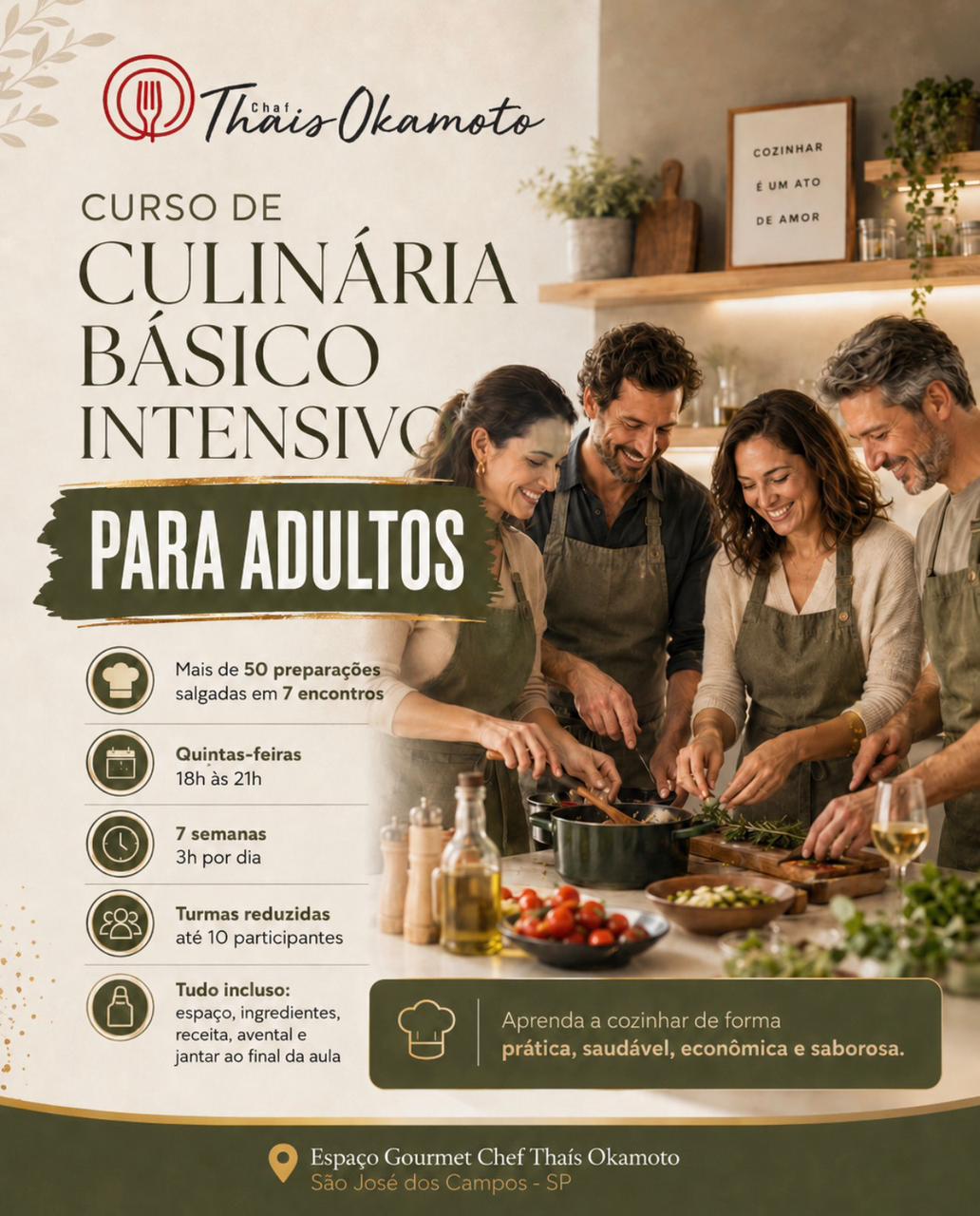 Curso de Culinária Básico Intensivo para Adultos – Chef Thaís Okamoto